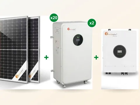 Kit solaire 12 KVA avec 20 panneaux et 2 batteries