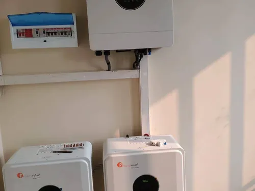 Installed inverter and 2-battery cabinet